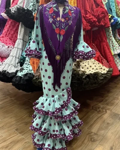 LBF Traje de flamenca Sevilla especial lunar. Talla 34 a 46