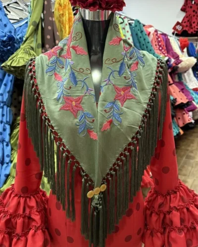 LBF Mantón de flamenca seda tamaño piquillo. Varios colores