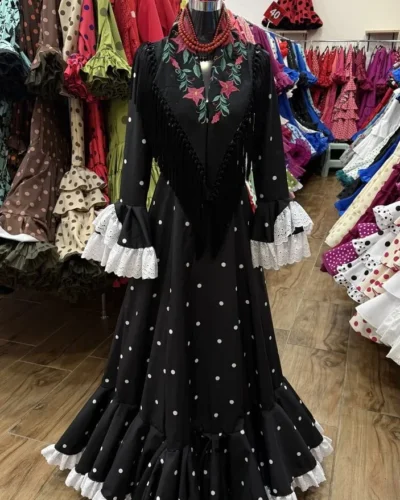 LBF Traje de flamenca bata strech Amelia lunar. Talla 34 a 46