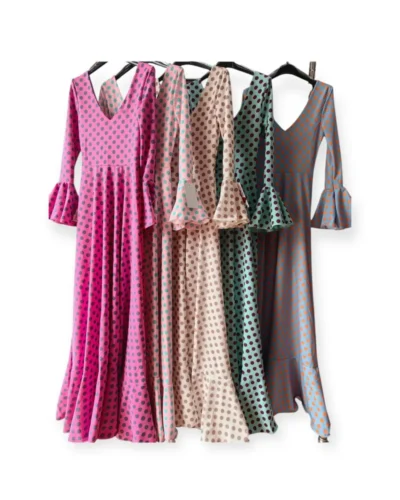 LBF Traje de flamenca lycra bata lunar. Talla XS A XXL