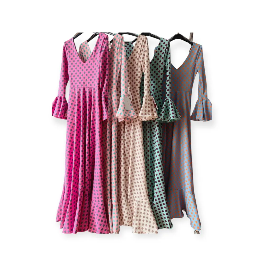 LBF Traje de flamenca lycra bata lunar. Talla XS A XXL