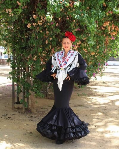 LBF Traje de flamenca Clavelina.  Talla 36 a 60 Varios colores