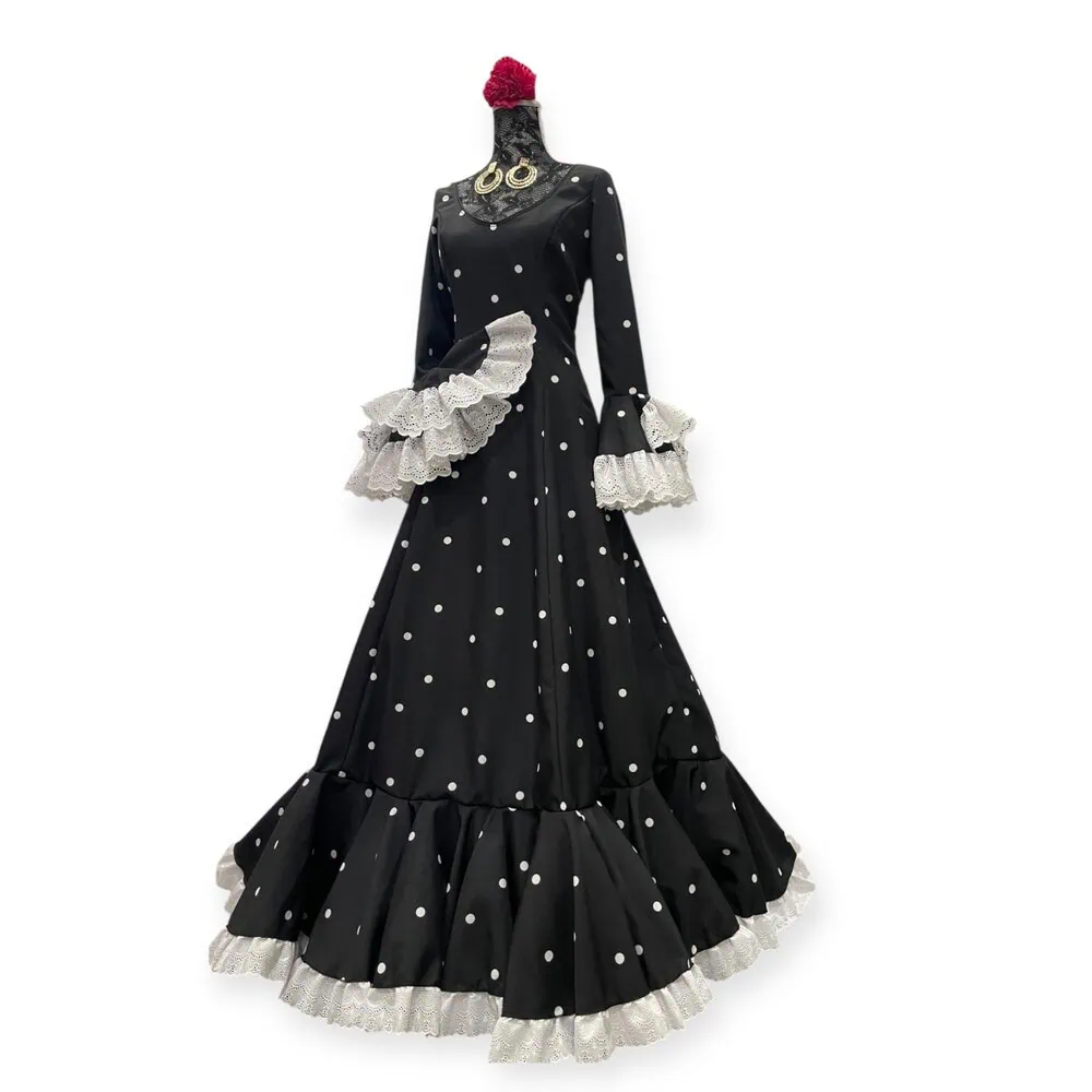 LBF Traje de flamenca bata strech Amelia lunar. Talla 34 a 46 - Imagen 2