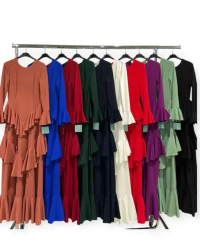 LBF Traje de flamenca multivolante picos. Talla XS A XXL