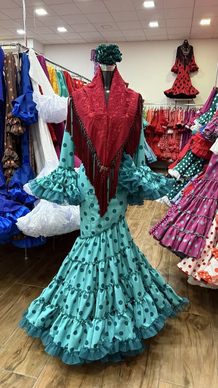 LBF Traje de flamenca Andrea. Talla 34 a 46 Varios colores - Imagen 3