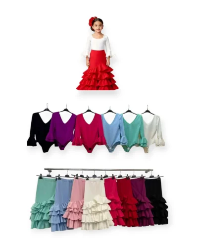 LBF Traje de flamenca Camisa lycra. Talla única