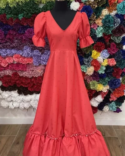 LBF Traje flamenca Farolillo especial goma strech.  Talla 40
