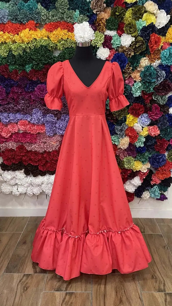 LBF Traje flamenca Farolillo especial goma strech. Talla 40