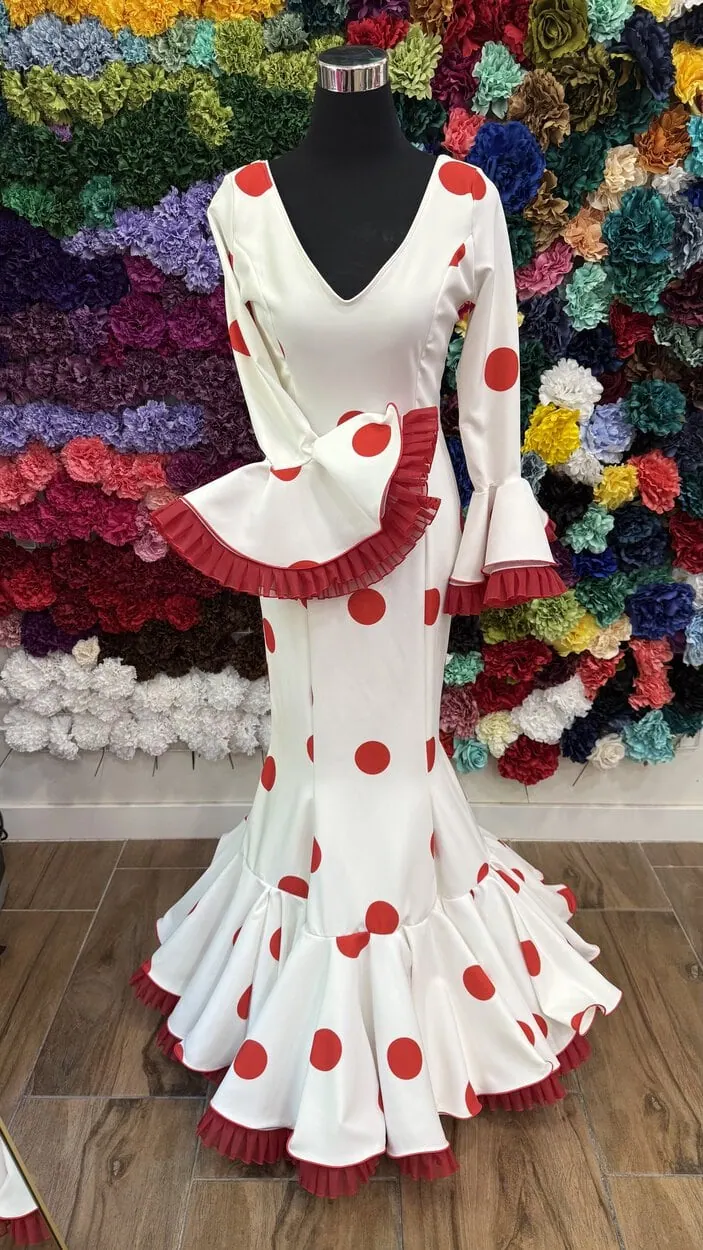 LBF Traje de flamenca Clavel lyca bioelastica. Tallas 36