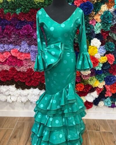 LBF Traje de flamenca Sevilla especial Microsatén. Tallas 36, 38
