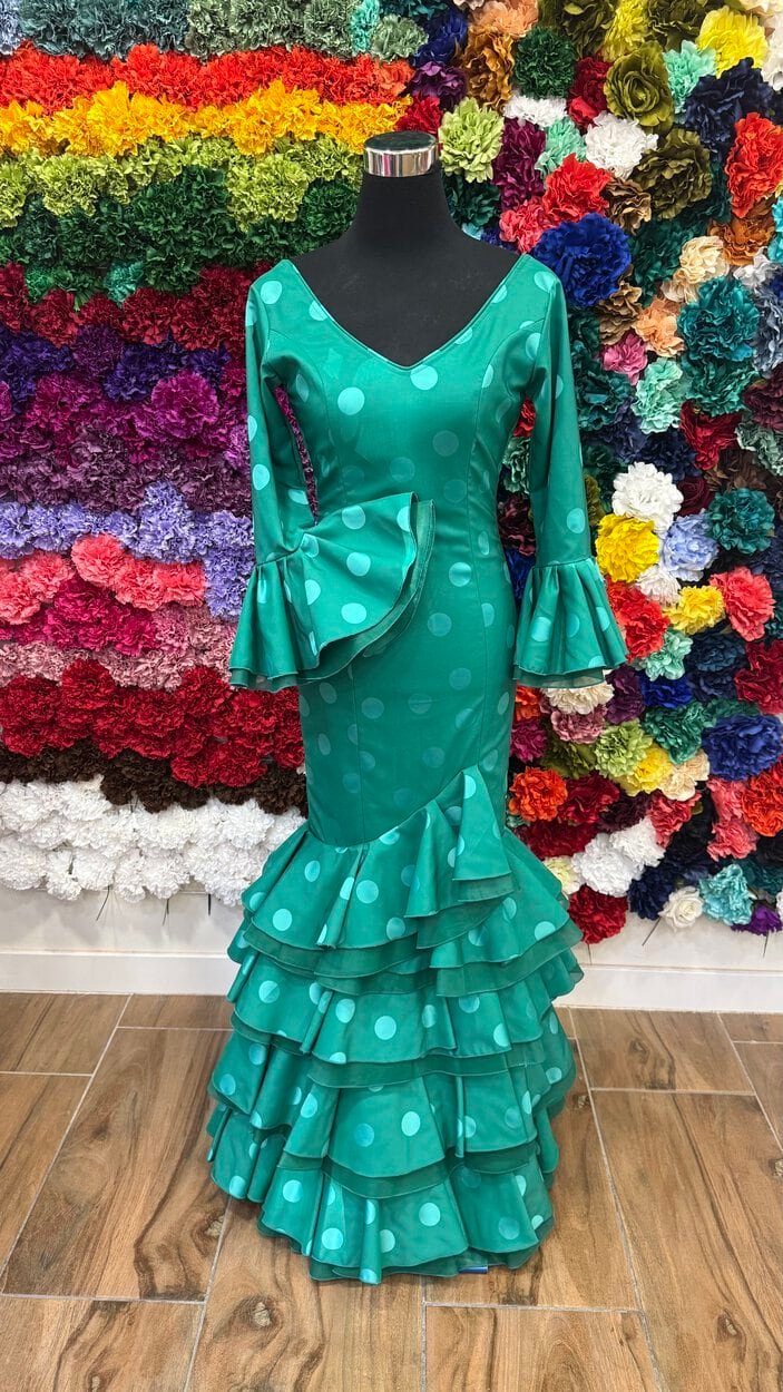 LBF Traje de flamenca Sevilla especial Microsatén. Tallas 36, 38