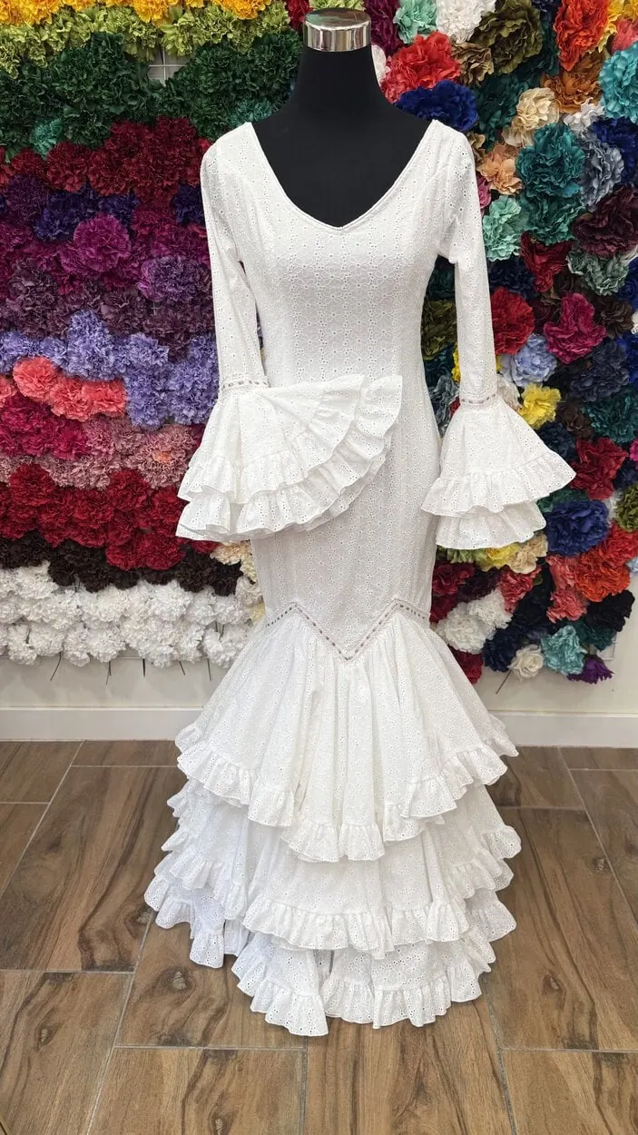 LBF Traje flamenca Calendula pasacintas. Talla 34 a 60