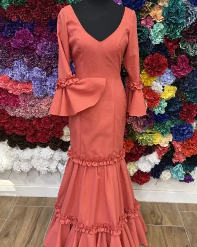 LBF Traje flamenca Carmín strech.  Talla 40