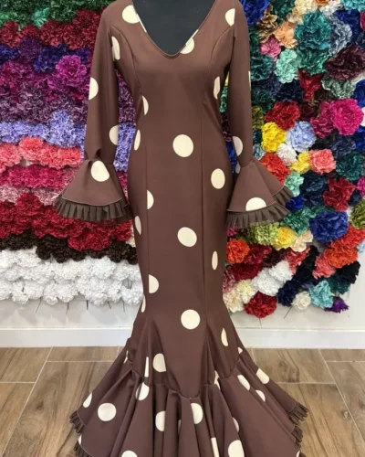 LBF Traje flamenca Clavel Lycra Bioelastica. Talla 40 y 42