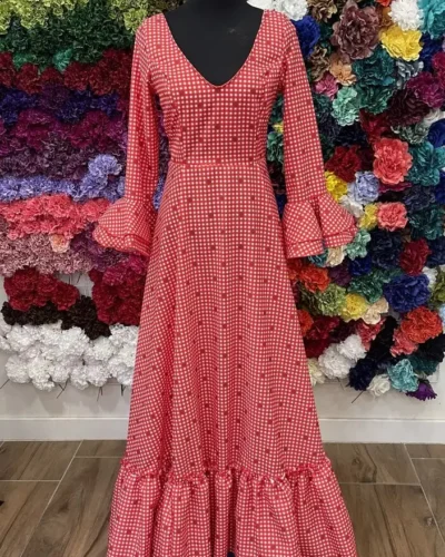 LBF Traje flamenca Bata canastera vichy. Talla 44