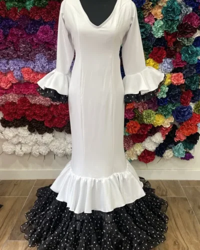 LBF Traje flamenca Clavel Lycra Bioelastica. Talla 48