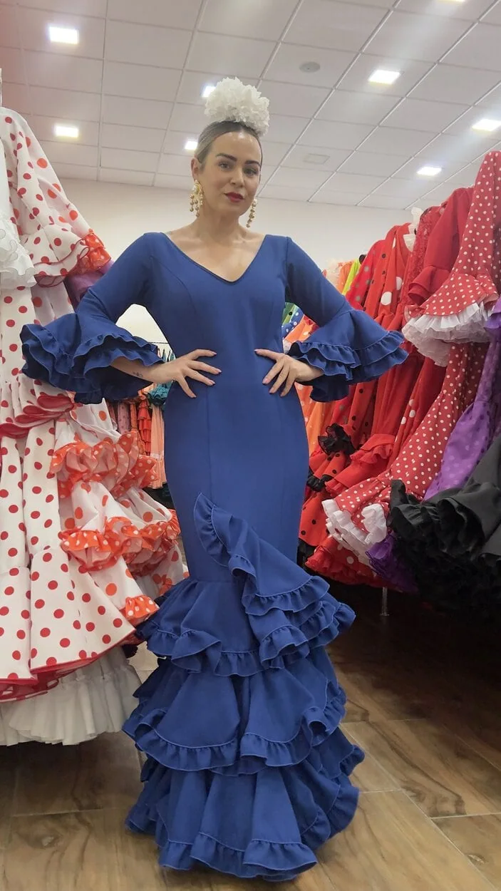 LBF Traje de flamenca Sevilla especial liso. Talla 34 A 46 varios colores - Imagen 5