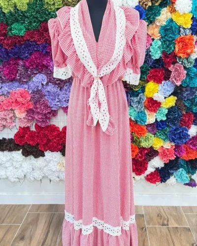 LBF Traje de flamenca bata vichy. Tallas S-M