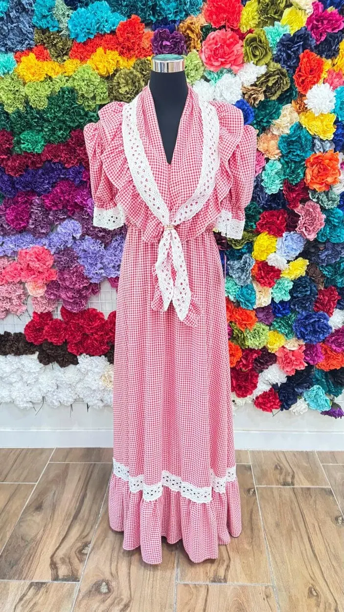 LBF Traje de flamenca bata vichy. Tallas S-M