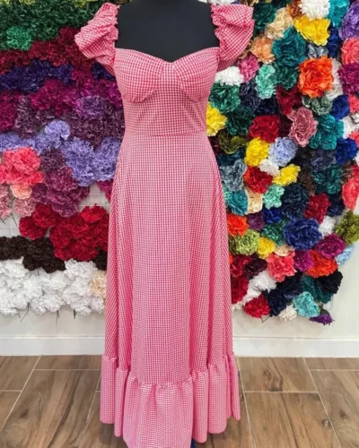 LBF Traje de flamenca bata cascos vichy. Tallas S-M