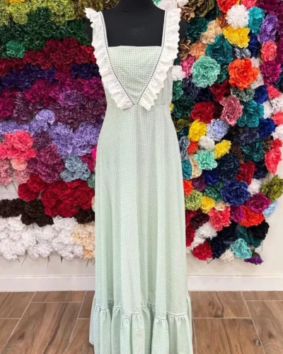 LBF Traje de flamenca bata vichy. Tallas Única