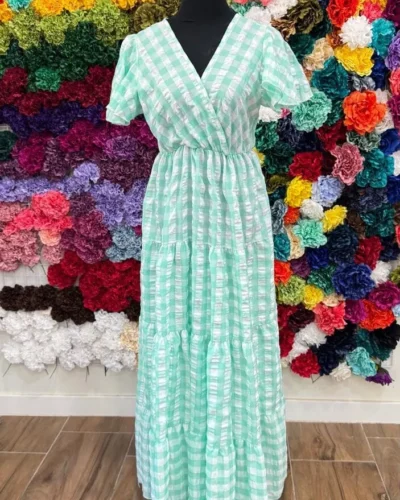 LBF Traje de flamenca bata vichy. Tallas única