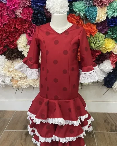 LBF Traje de flamenca Reme tira bordada niña. Talla 2