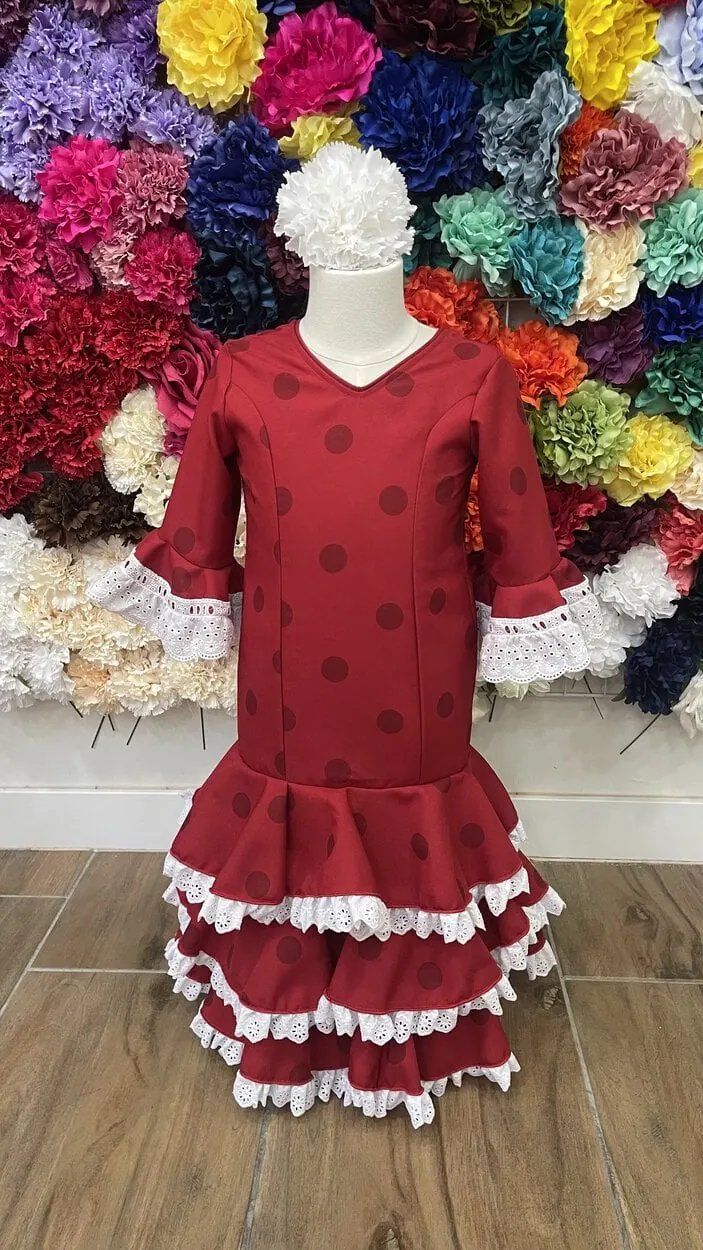 LBF Traje de flamenca Reme tira bordada niña. Talla 2