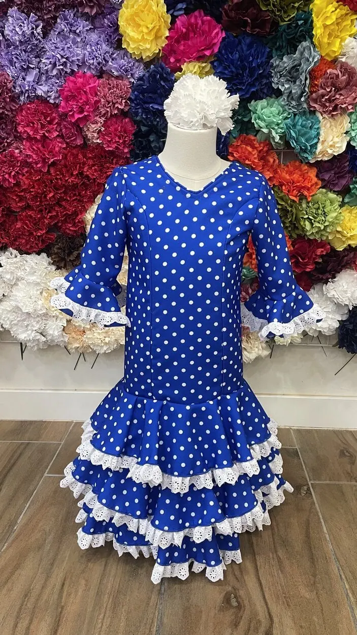 LBF Traje de flamenca Reme tira bordada niña. Talla 2