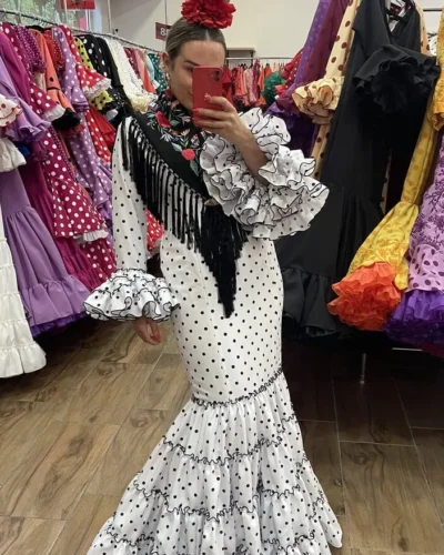 LBF Traje de flamenca Lupita Strech lunar. Tallas 34 a 46 varios colores