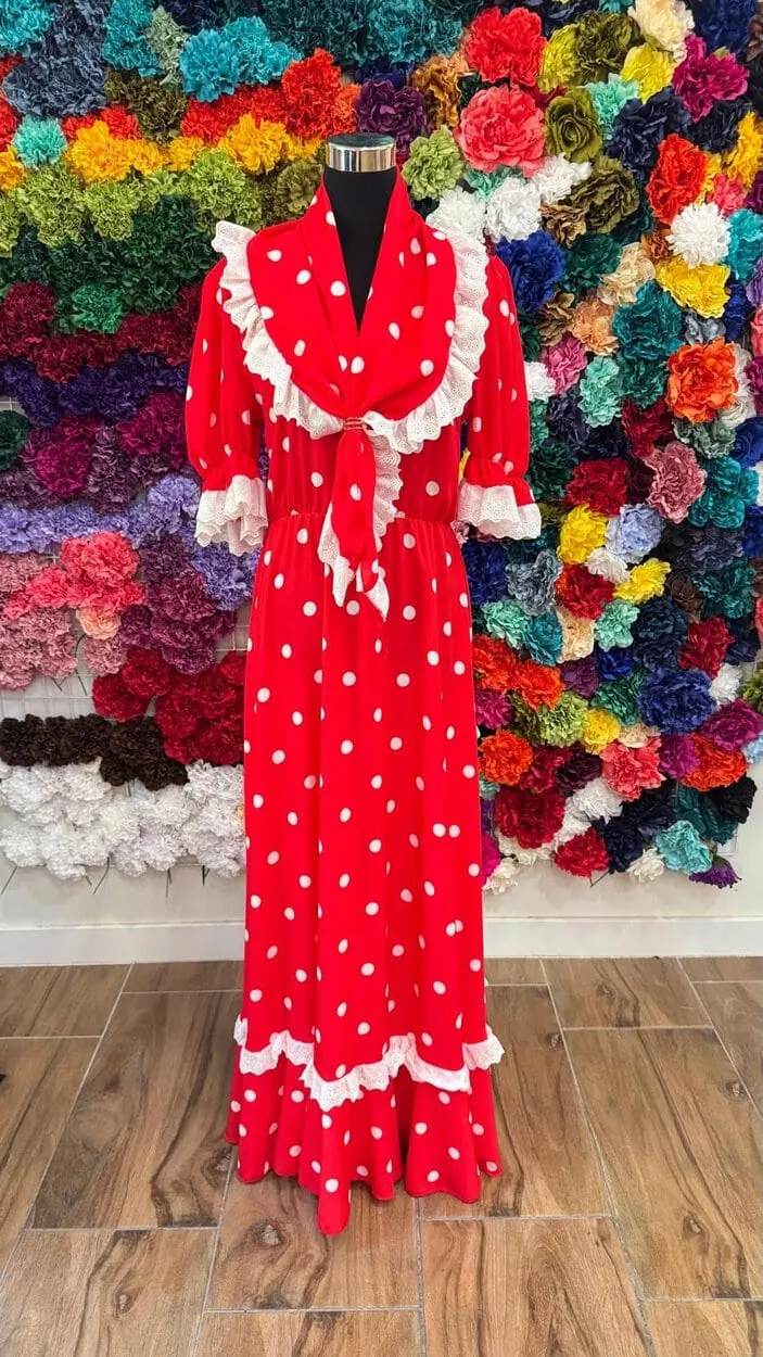 LBF Traje de flamenca bata gasa lunar. Tallas única