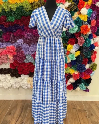 LBF Traje de flamenca bata vichy. Tallas única