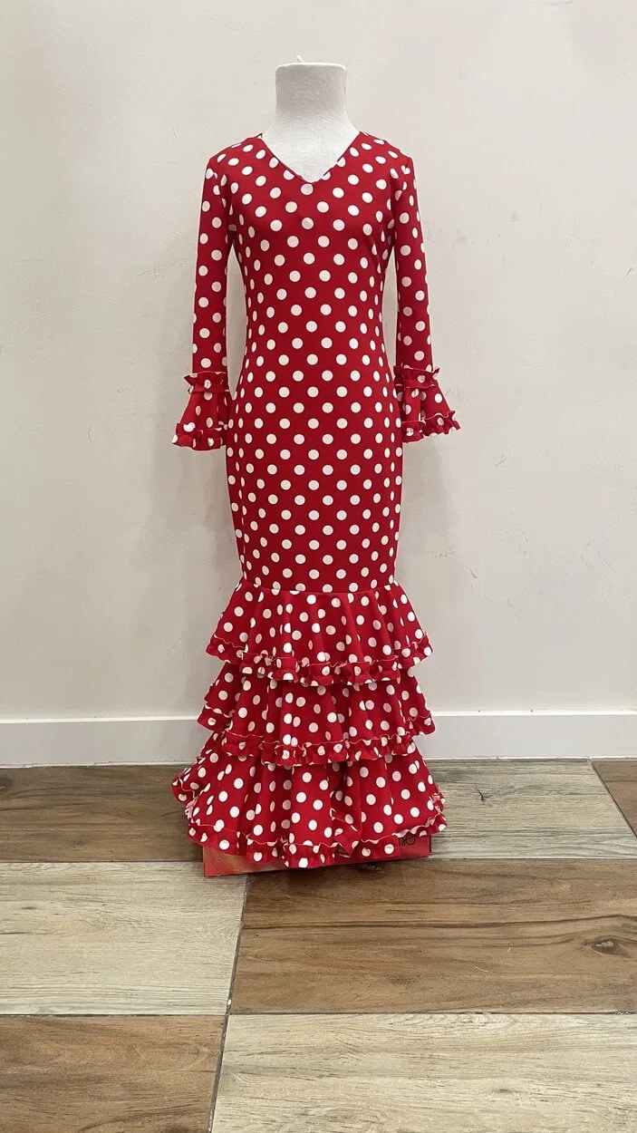 LBF Traje de flamenca niña lycra. Talla 8
