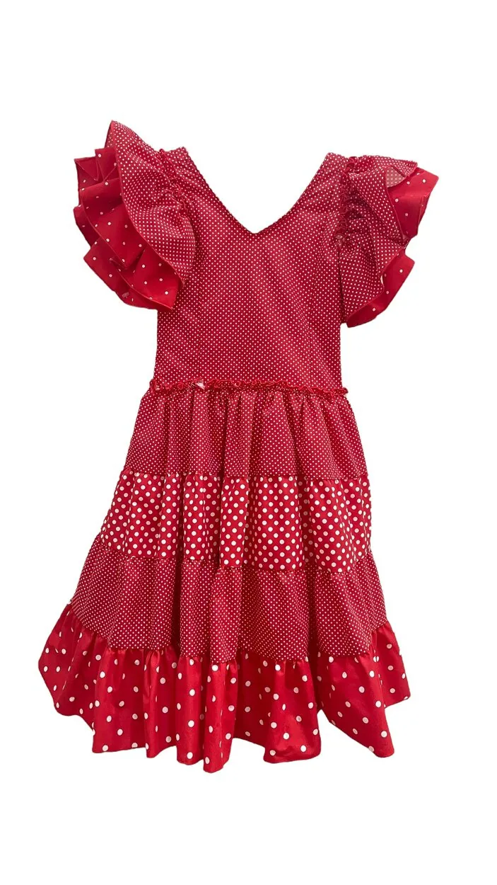 LBF Traje de flamenca niña Popelín. Talla 4