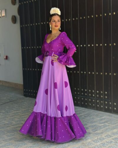 Traje de flamenca Bodegones malva y morado
