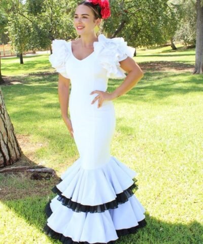 LBFV traje de flamenca BLANCO