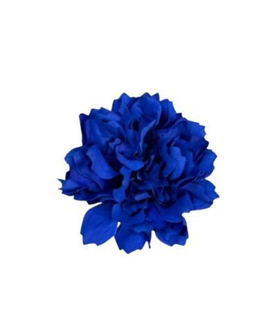 Flor de dalia flamenca azul añil pequeña